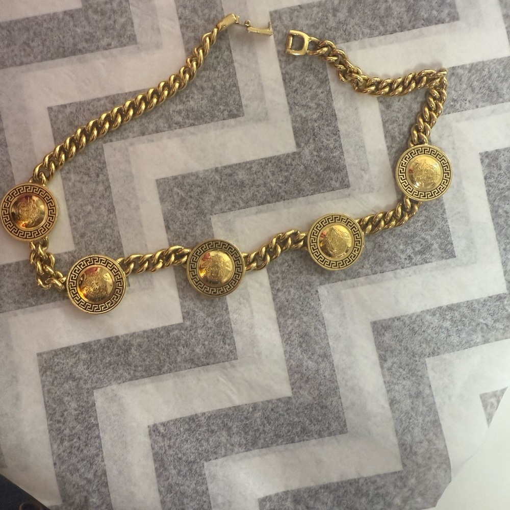 Versace Gold Medallion Necklace